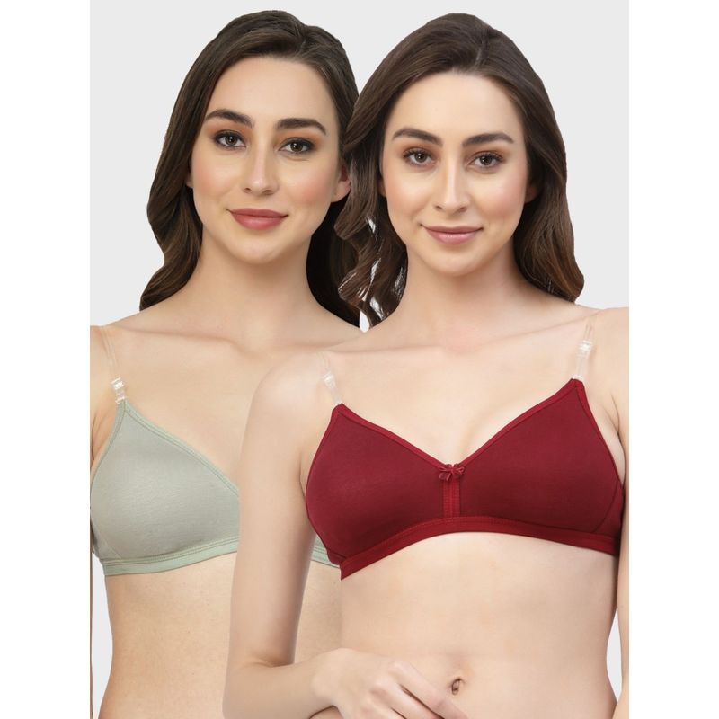 Floret Non Padded & Wire Free Medium Coverage Backless Bra (Pack of 2) (30B)