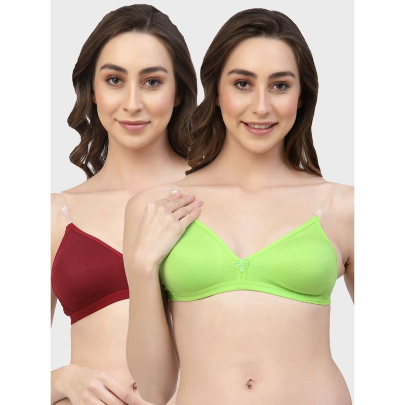 Floret Non Padded & Wire Free Medium Coverage Backless Bra (Pack of 2) (30B)