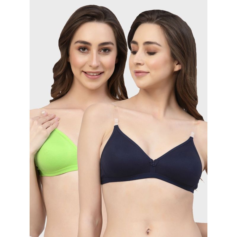 Floret Non Padded & Wire Free Medium Coverage Backless Bra (Pack of 2) (30B)