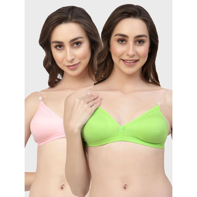Floret Non Padded & Wire Free Medium Coverage Backless Bra (Pack of 2) (30B)