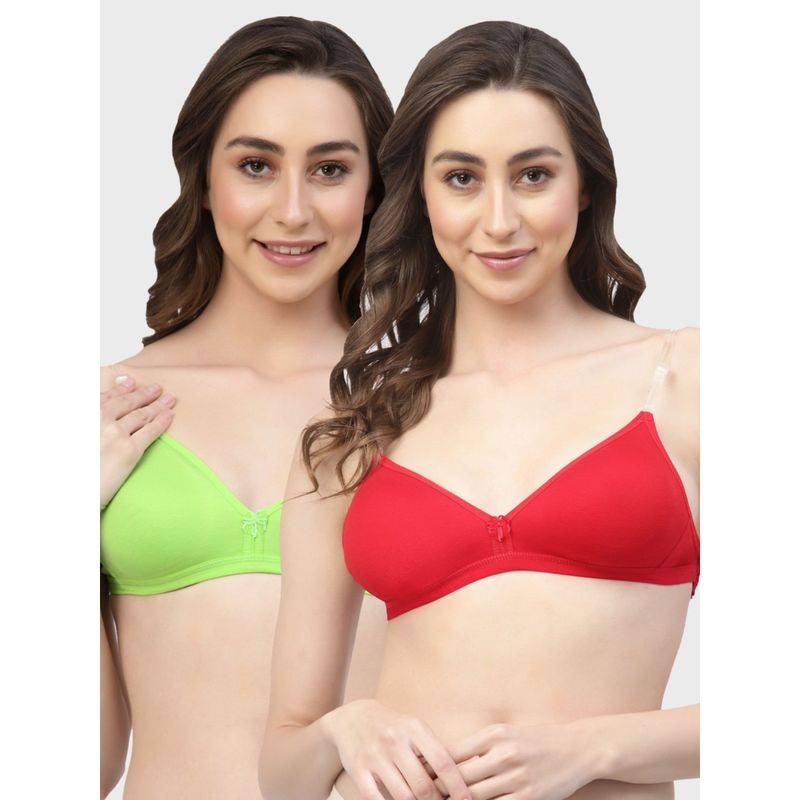 Floret Non Padded & Wire Free Medium Coverage Backless Bra (Pack of 2) (30B)