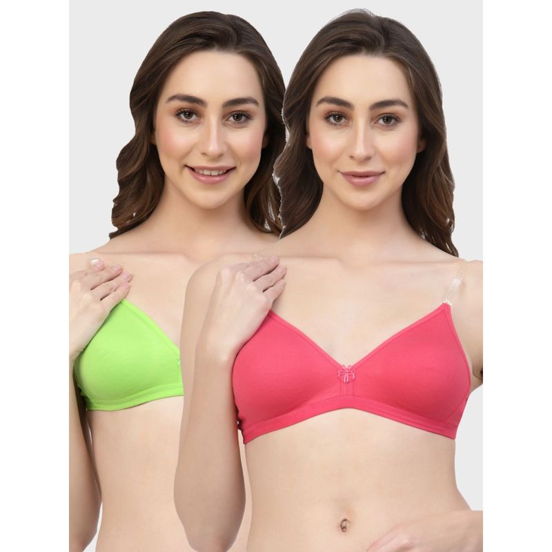 Floret Non Padded & Wire Free Medium Coverage Backless Bra (Pack of 2) (30B)