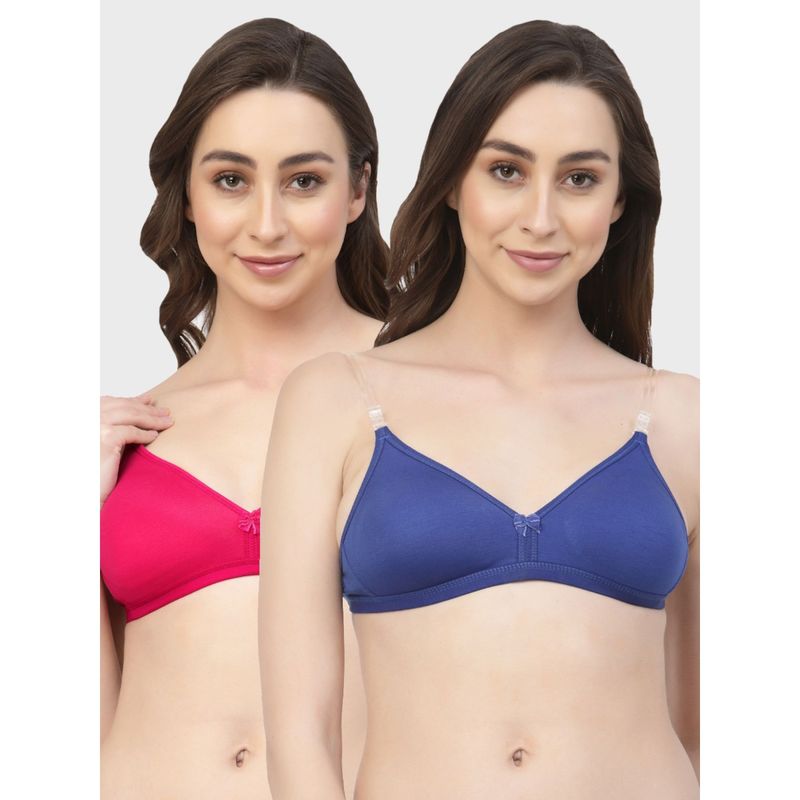 Floret Non Padded & Wire Free Medium Coverage Backless Bra (Pack of 2) (30B)