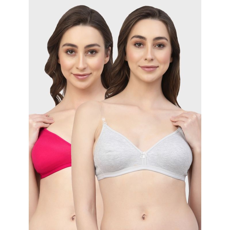 Floret Non Padded & Wire Free Medium Coverage Backless Bra (Pack of 2) (30B)