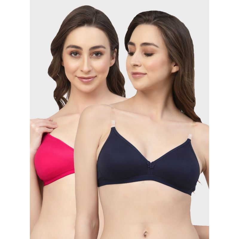 Floret Non Padded & Wire Free Medium Coverage Backless Bra (Pack of 2) (30B)