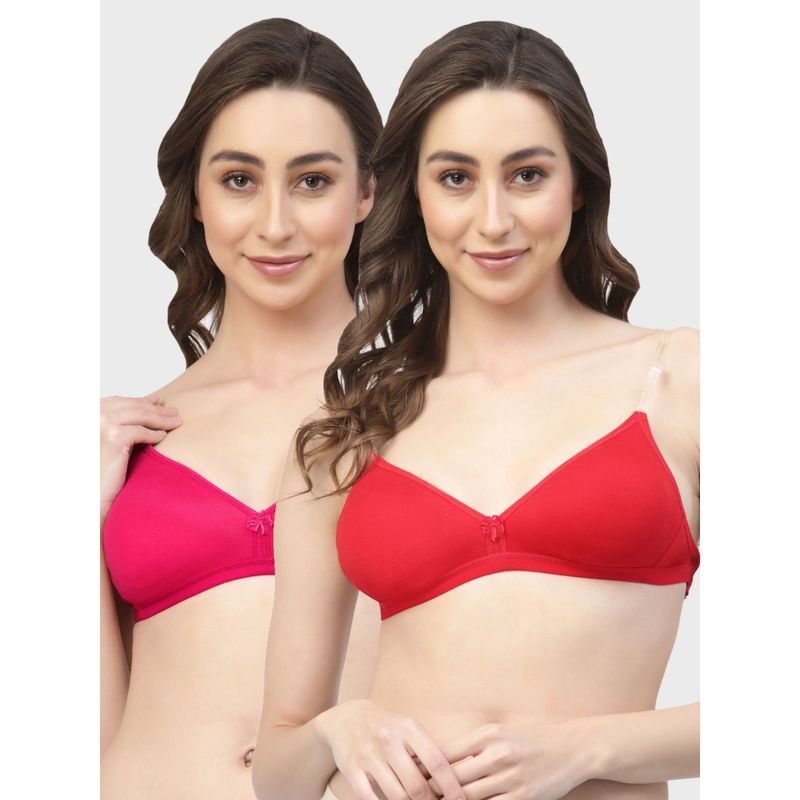 Floret Non Padded & Wire Free Medium Coverage Backless Bra (Pack of 2) (30B)