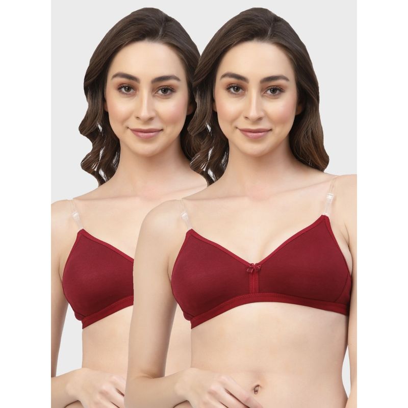 Floret Non Padded & Wire Free Medium Coverage Backless Bra (Pack of 2) (30B)