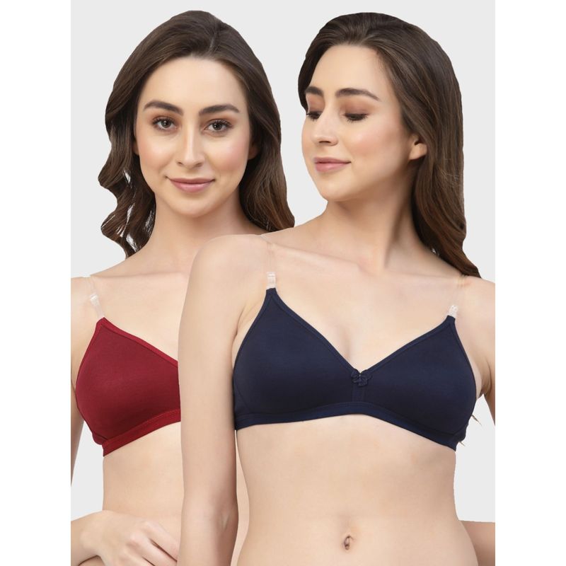 Floret Non Padded & Wire Free Medium Coverage Backless Bra (Pack of 2) (36B)