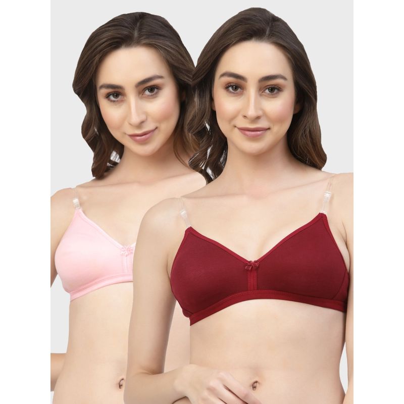 Floret Non Padded & Wire Free Medium Coverage Backless Bra (Pack of 2) (30B)