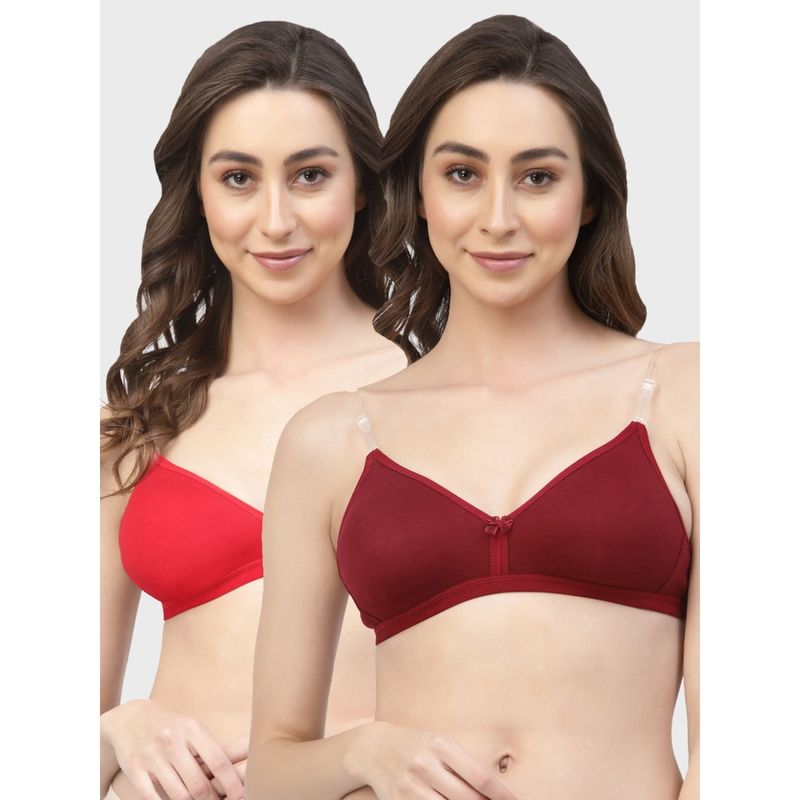 Floret Non Padded & Wire Free Medium Coverage Backless Bra (Pack of 2) (30B)