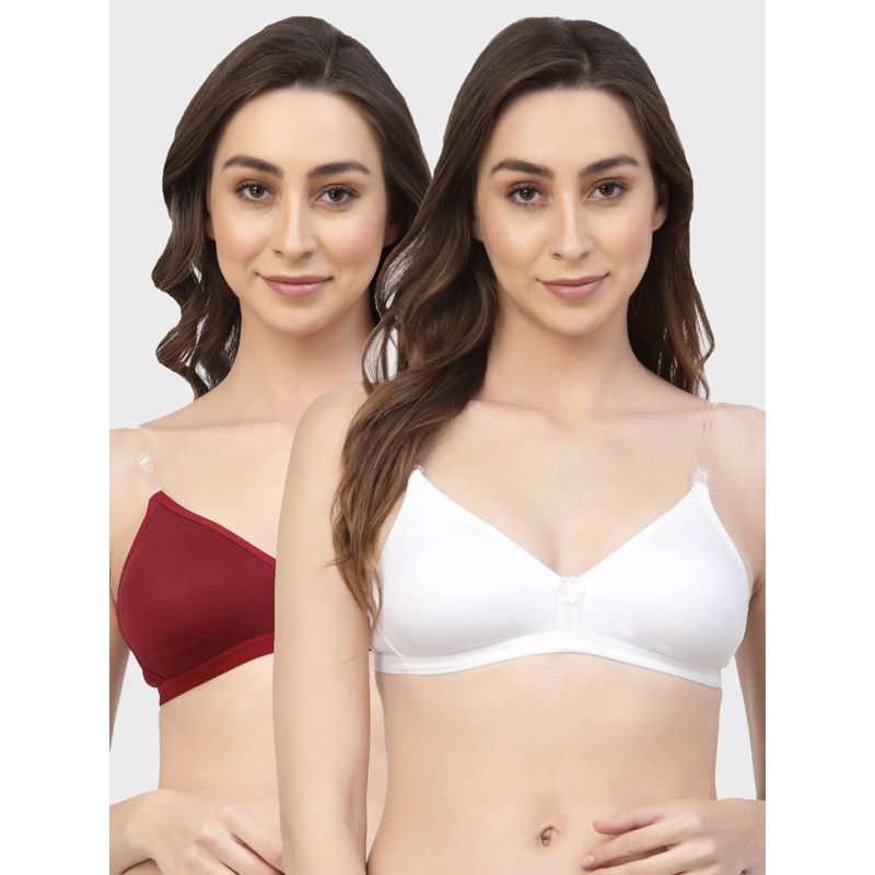 Floret Non Padded & Wire Free Medium Coverage Backless Bra (Pack of 2) (30B)