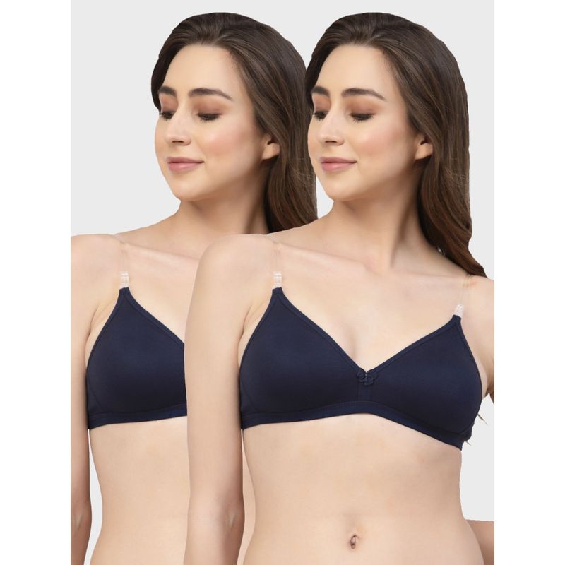 Floret Non Padded & Wire Free Medium Coverage Backless Bra (Pack of 2) (38B)