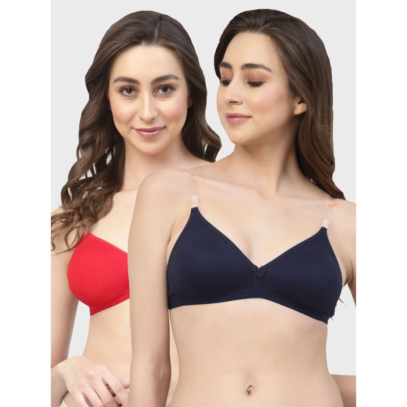 Floret Non Padded & Wire Free Medium Coverage Backless Bra (Pack of 2) (30B)