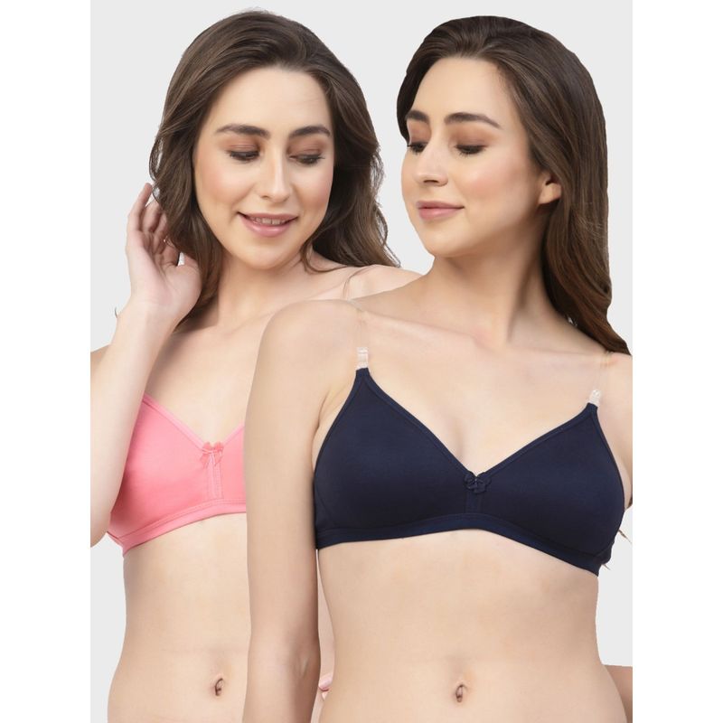 Floret Non Padded & Wire Free Medium Coverage Backless Bra (Pack of 2) (30B)