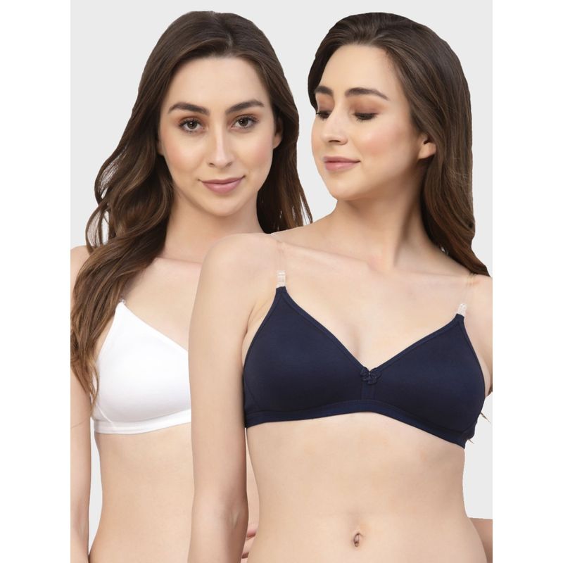 Floret Non Padded & Wire Free Medium Coverage Backless Bra (Pack of 2) (30B)