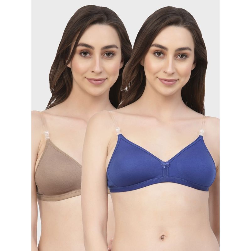 Floret Non Padded & Wire Free Medium Coverage Backless Bra (Pack of 2) (30B)
