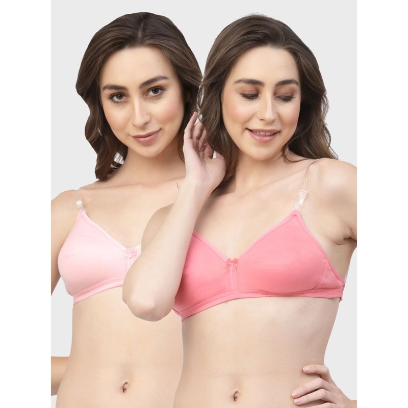 Floret Non Padded & Wire Free Medium Coverage Backless Bra (Pack of 2) (30B)
