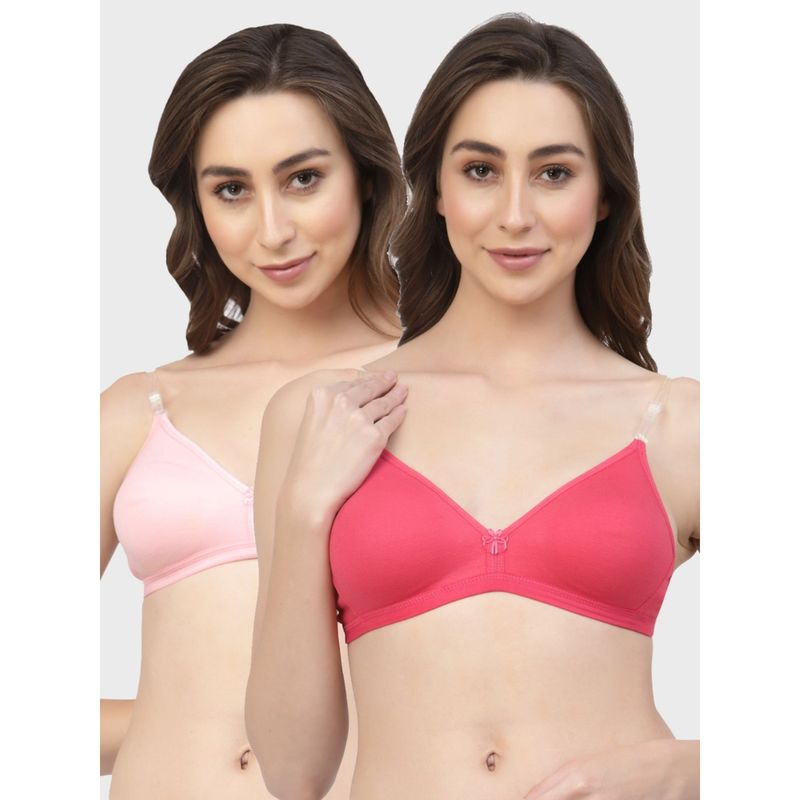 Floret Non Padded & Wire Free Medium Coverage Backless Bra (Pack of 2) (30B)
