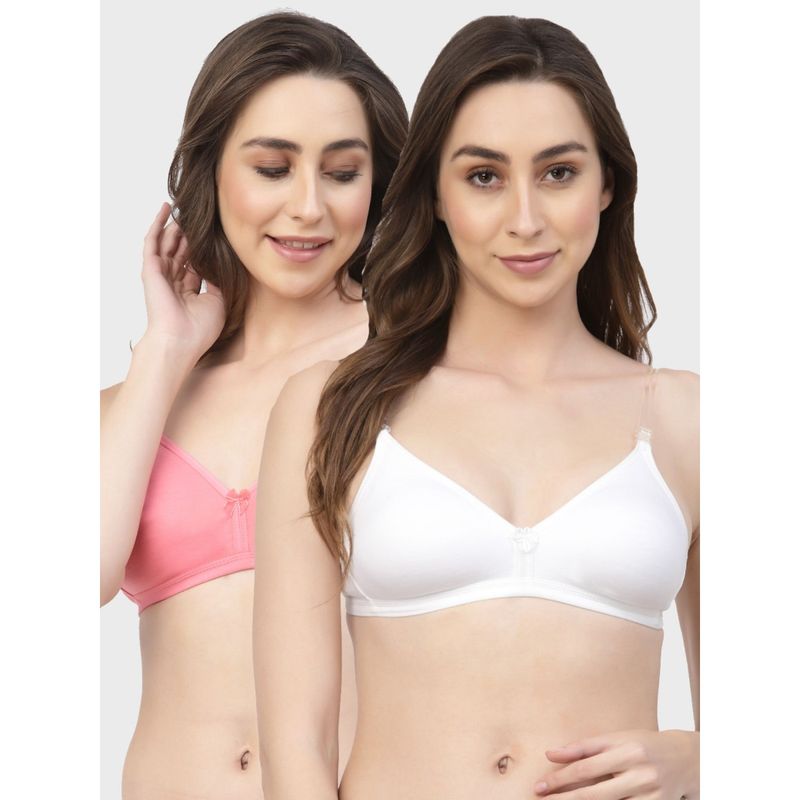 Floret Non Padded & Wire Free Medium Coverage Backless Bra (Pack of 2) (36B)
