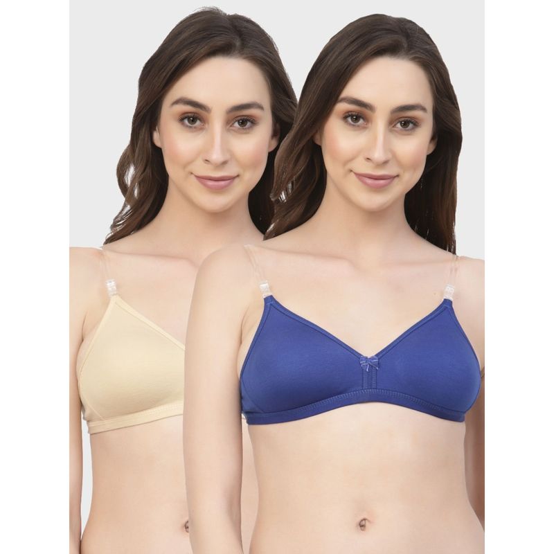 Floret Non Padded & Wire Free Medium Coverage Backless Bra (Pack of 2) (30B)