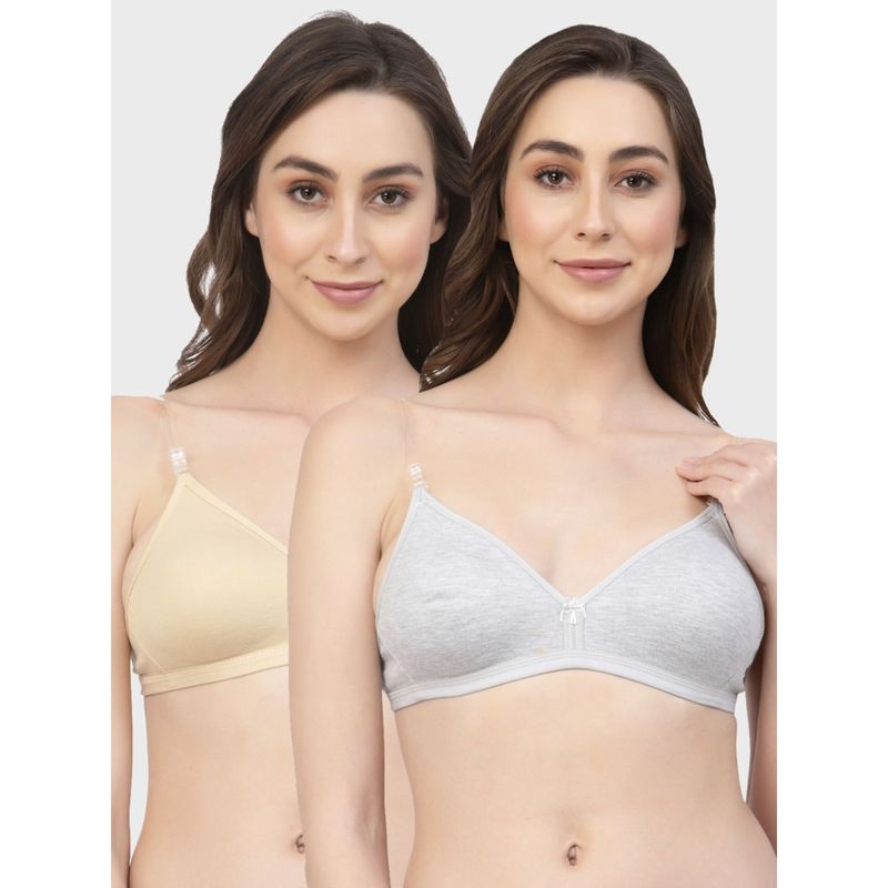 Floret Non Padded & Wire Free Medium Coverage Backless Bra (Pack of 2) (40B)