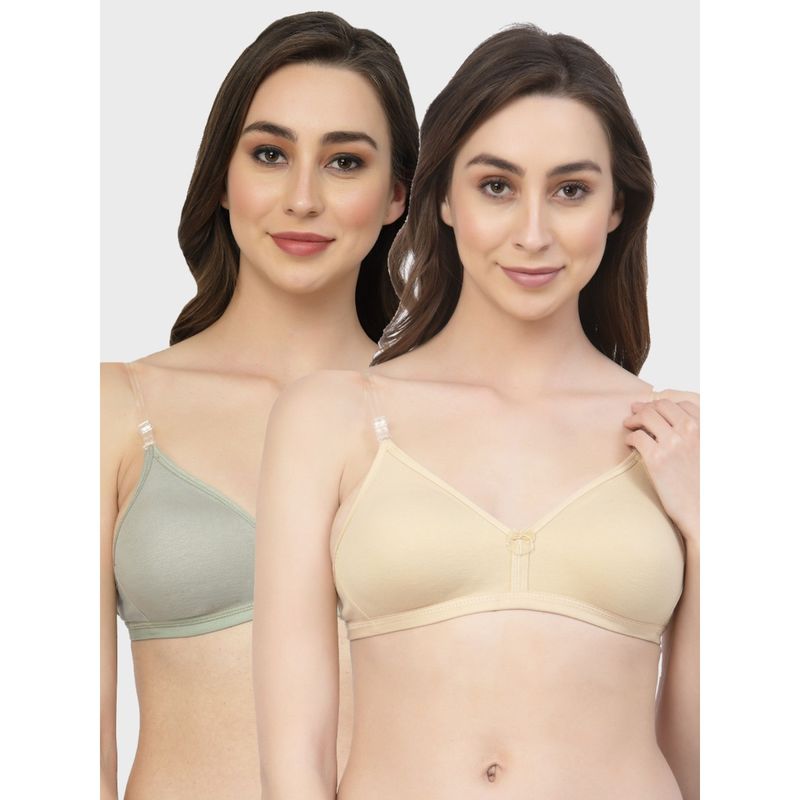 Floret Non Padded & Wire Free Medium Coverage Backless Bra (Pack of 2) (40B)