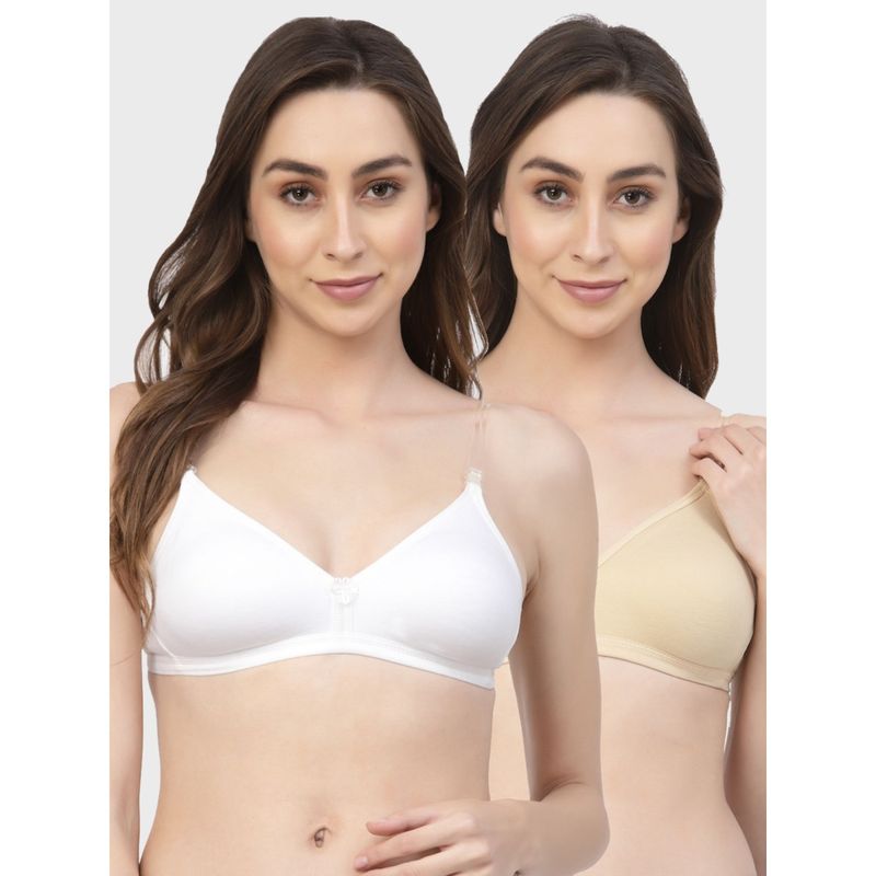Floret Non Padded & Wire Free Medium Coverage Backless Bra (Pack of 2) (38B)