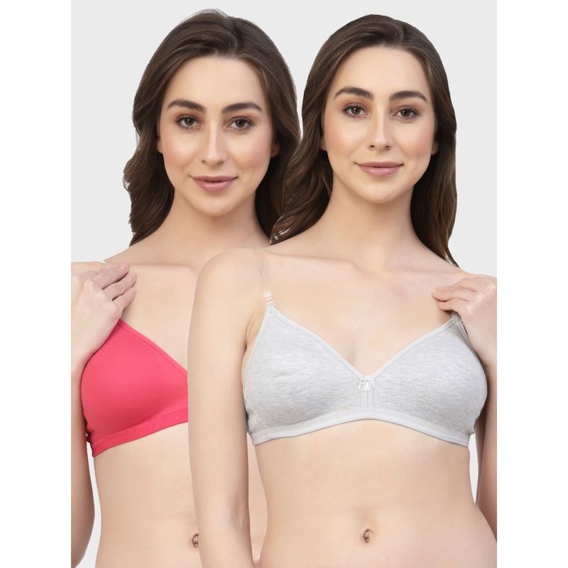Floret Non Padded & Wire Free Medium Coverage Backless Bra (Pack of 2) (30B)