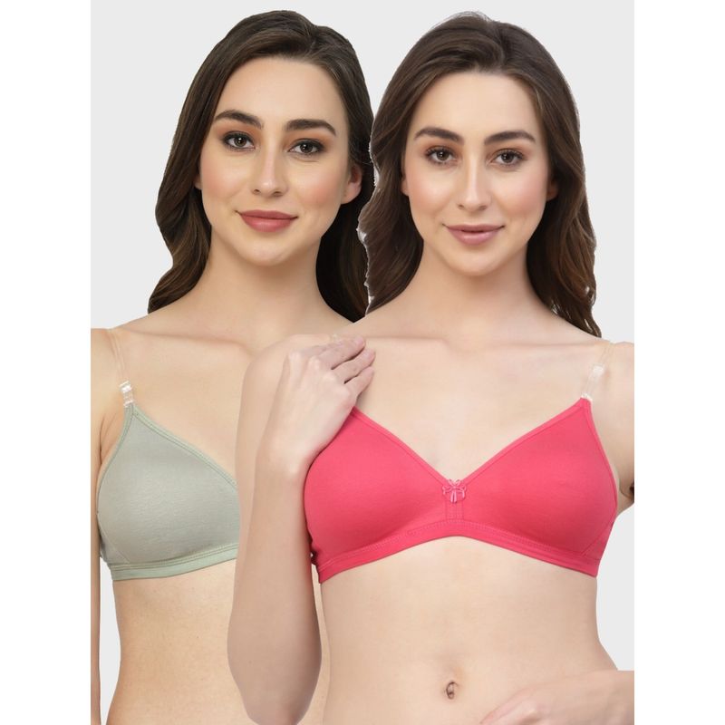 Floret Non Padded & Wire Free Medium Coverage Backless Bra (Pack of 2) (30B)