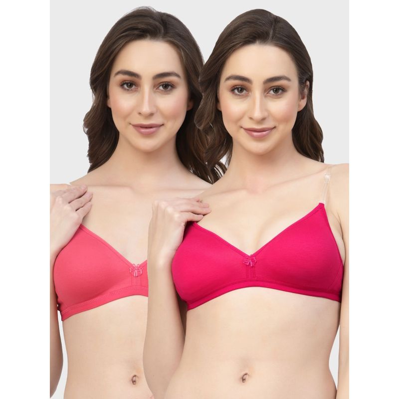 Floret Non Padded & Wire Free Medium Coverage Backless Bra (Pack of 2) (30B)