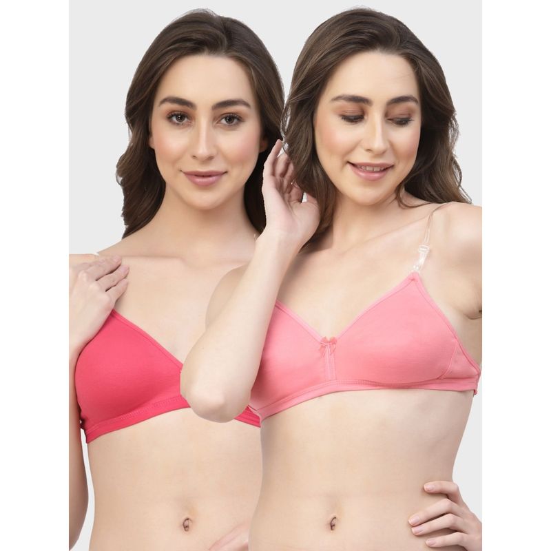 Floret Non Padded & Wire Free Medium Coverage Backless Bra (Pack of 2) (30B)