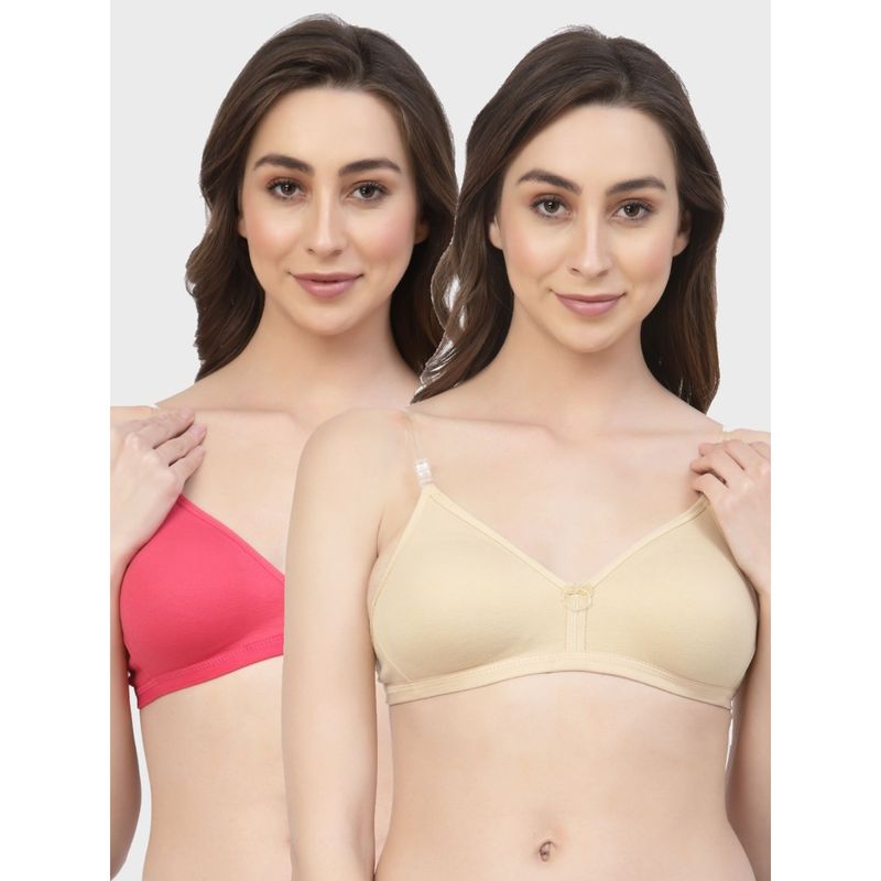 Floret Non Padded & Wire Free Medium Coverage Backless Bra (Pack of 2) (30B)