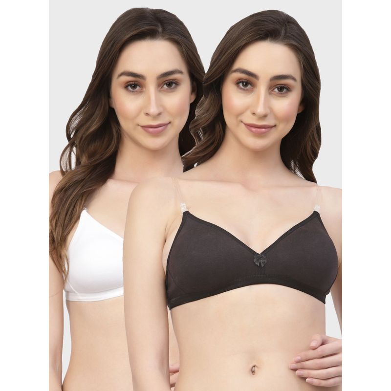 Floret Non Padded & Wire Free Medium Coverage Backless Bra (Pack of 2) (30B)