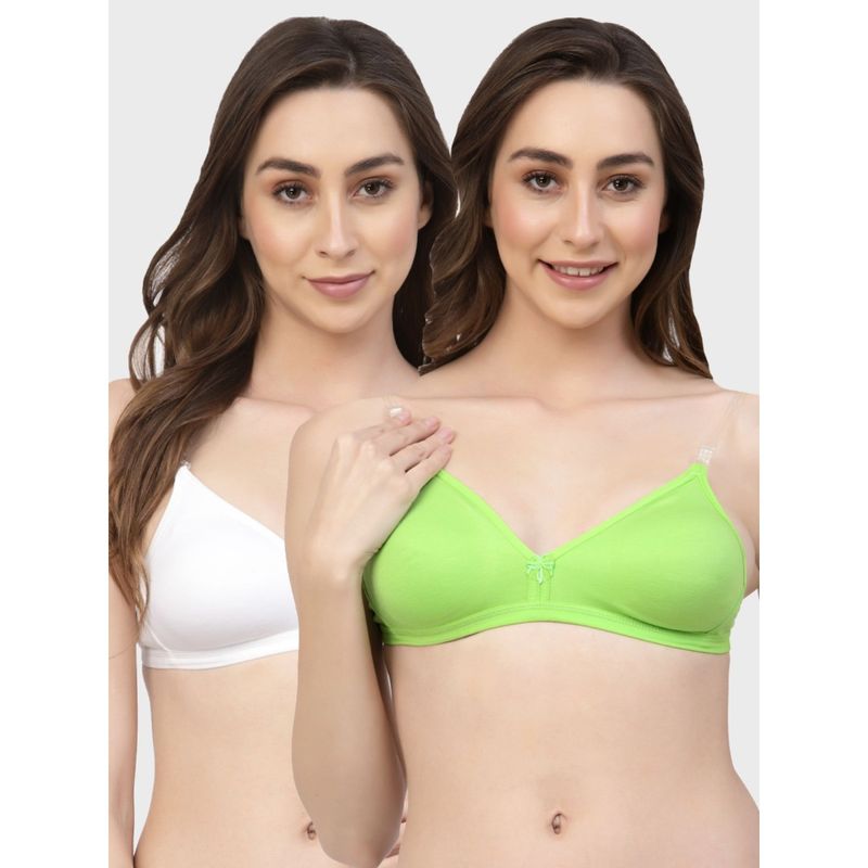 Floret Non Padded & Wire Free Medium Coverage Backless Bra (Pack of 2) (30B)