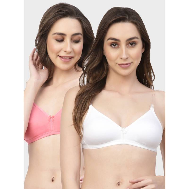 Floret Non Padded & Wire Free Medium Coverage Backless Bra (Pack of 2) (32B)