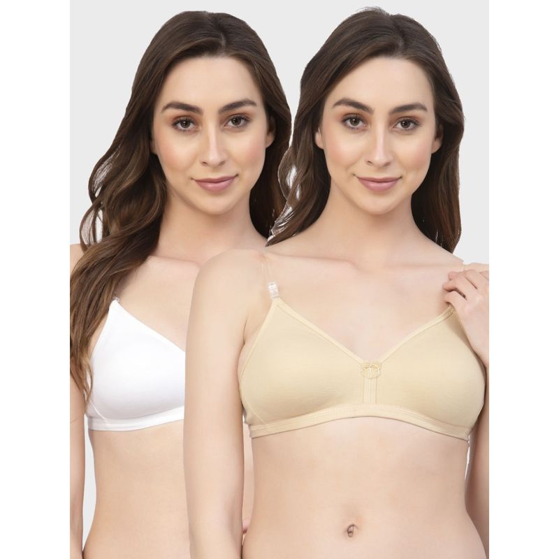 Floret Non Padded & Wire Free Medium Coverage Backless Bra (Pack of 2) (30B)