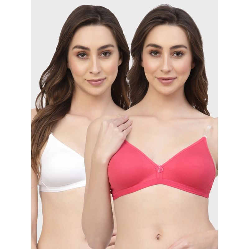 Floret Non Padded & Wire Free Medium Coverage Backless Bra (Pack of 2) (30B)