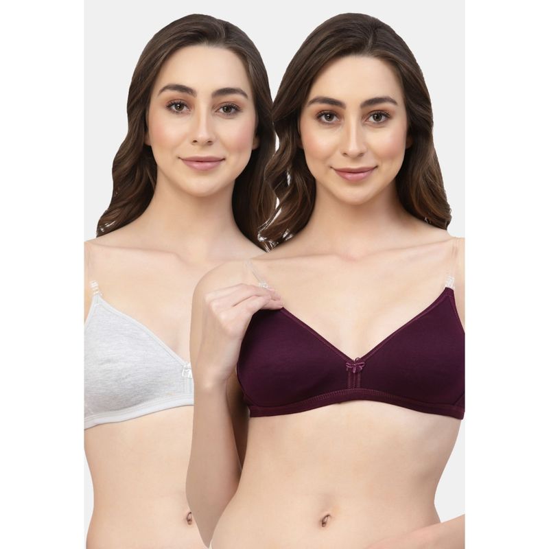 Floret Non Padded & Wire Free Medium Coverage Backless Bra (Pack of 2) (30B)