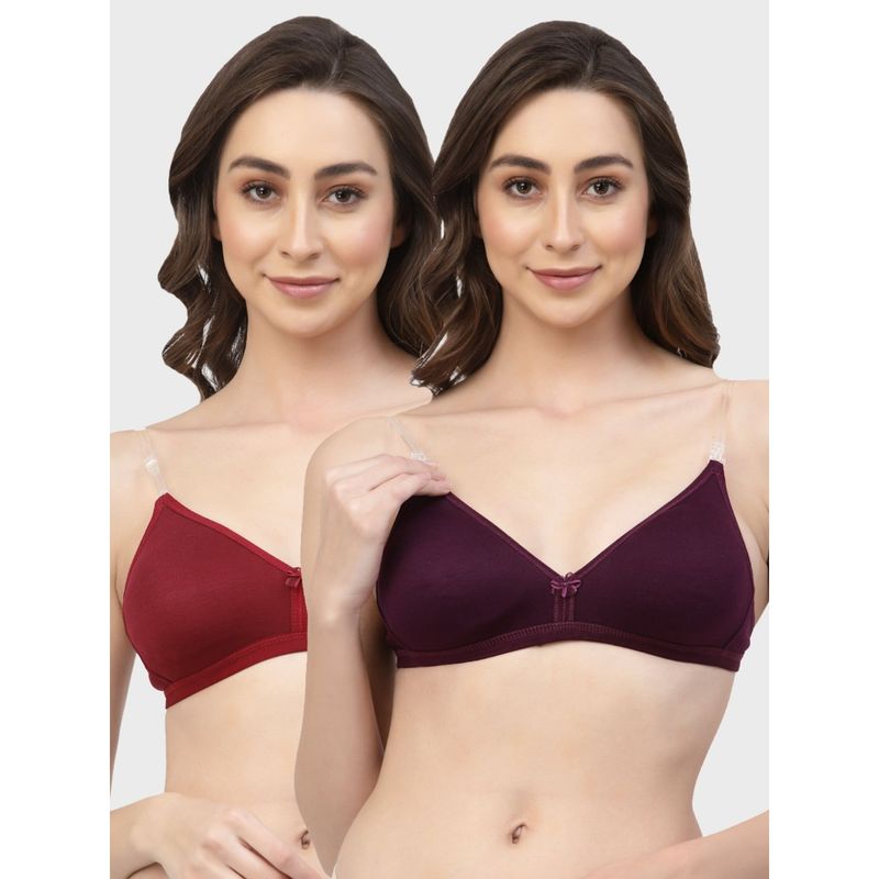 Floret Non Padded & Wire Free Medium Coverage Backless Bra (Pack of 2) (30B)