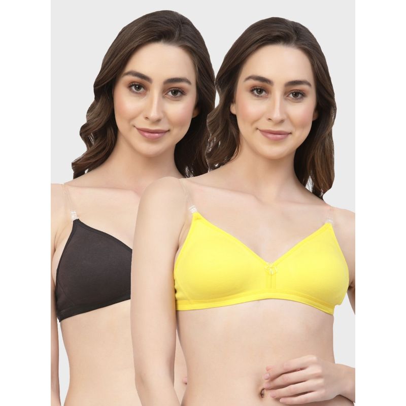 Floret Non Padded & Wire Free Medium Coverage Backless Bra (Pack of 2) (30B)