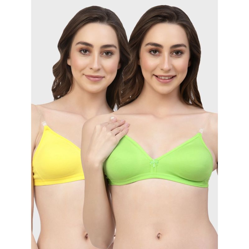 Floret Non Padded & Wire Free Medium Coverage Backless Bra (Pack of 2) (30B)