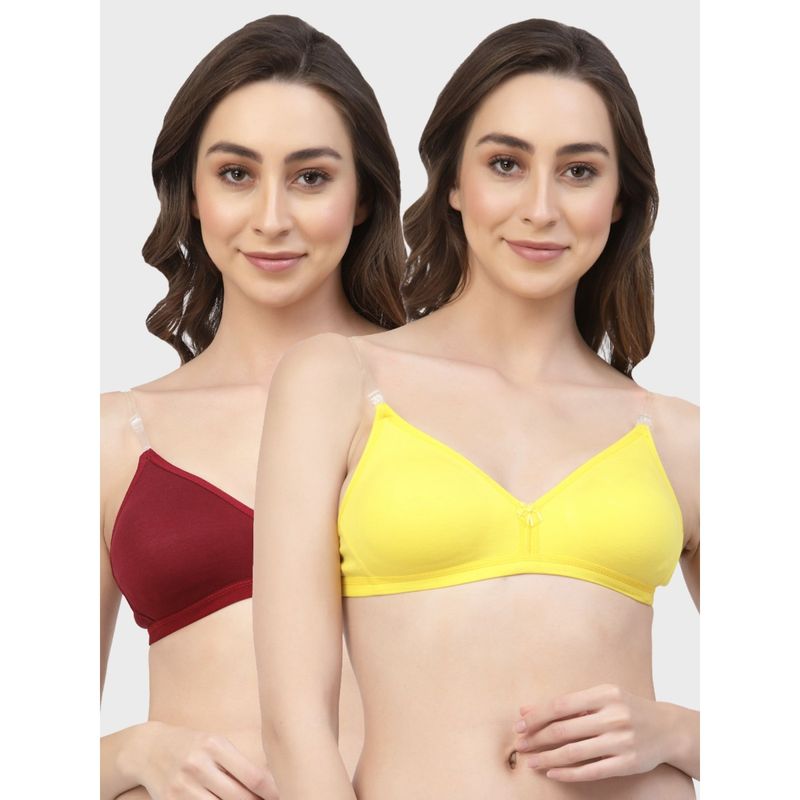 Floret Non Padded & Wire Free Medium Coverage Backless Bra (Pack of 2) (30B)