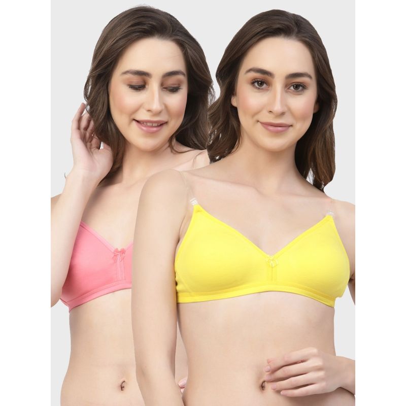 Floret Non Padded & Wire Free Medium Coverage Backless Bra (Pack of 2) (30B)