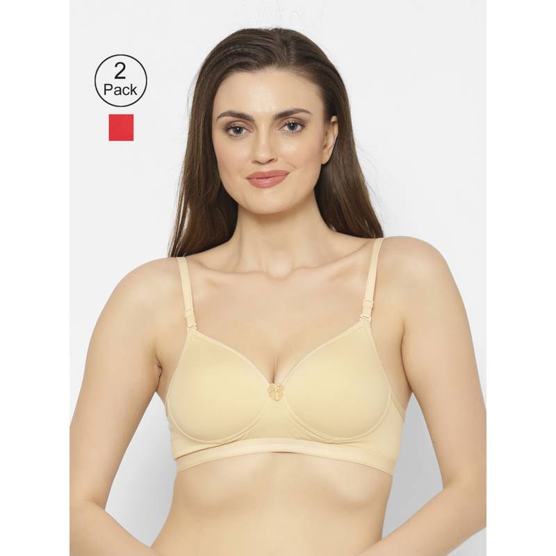 Floret Lightly Padded T-Shirt Bra (Pack of 2) (34B)