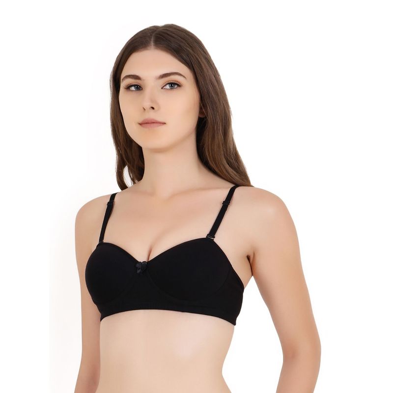 Floret Lightly Padded Demi Cup Bra Black (30B)