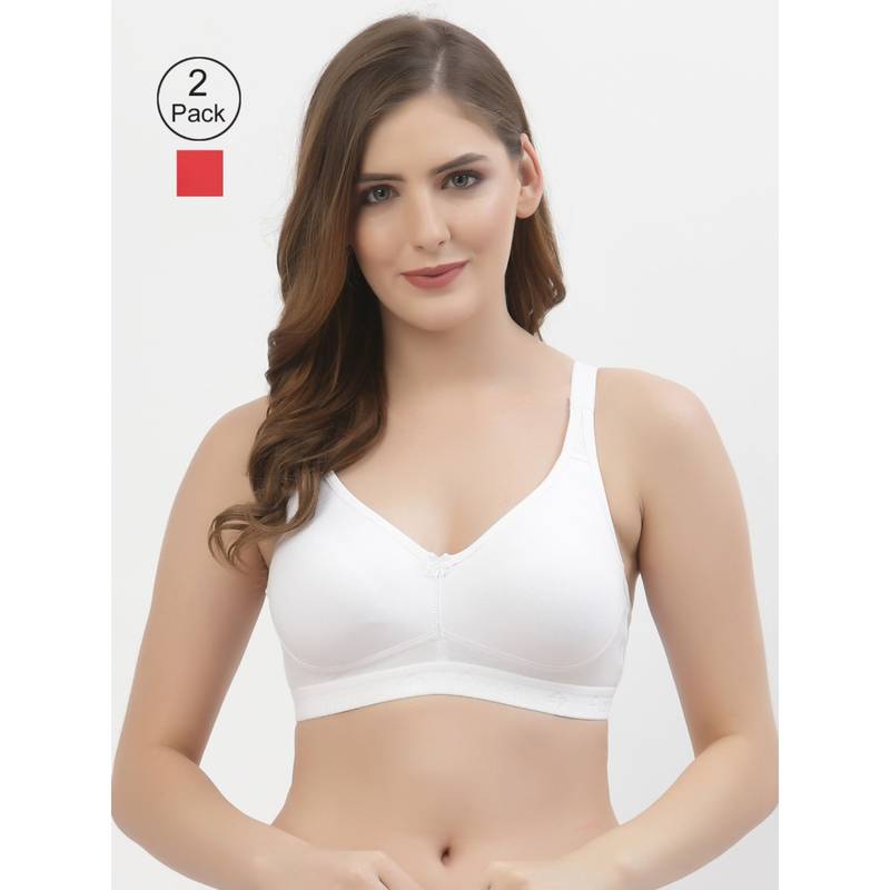 Floret Women Non Padded & Wire Free Full Coverage Minimizer Bra (Pack of 2) (30B)