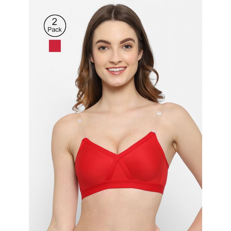 Floret Non Padded & Wire Free Full Coverage Bra (Pack of 2) (32B)