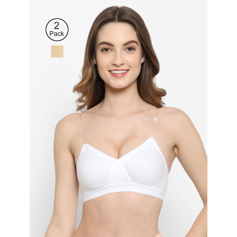 Floret Non Padded & Wire Free Full Coverage Bra (Pack of 2) (32B)