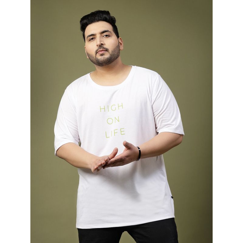 RIGO Men White Oversized Typography Printed T-Shirt (3XL)
