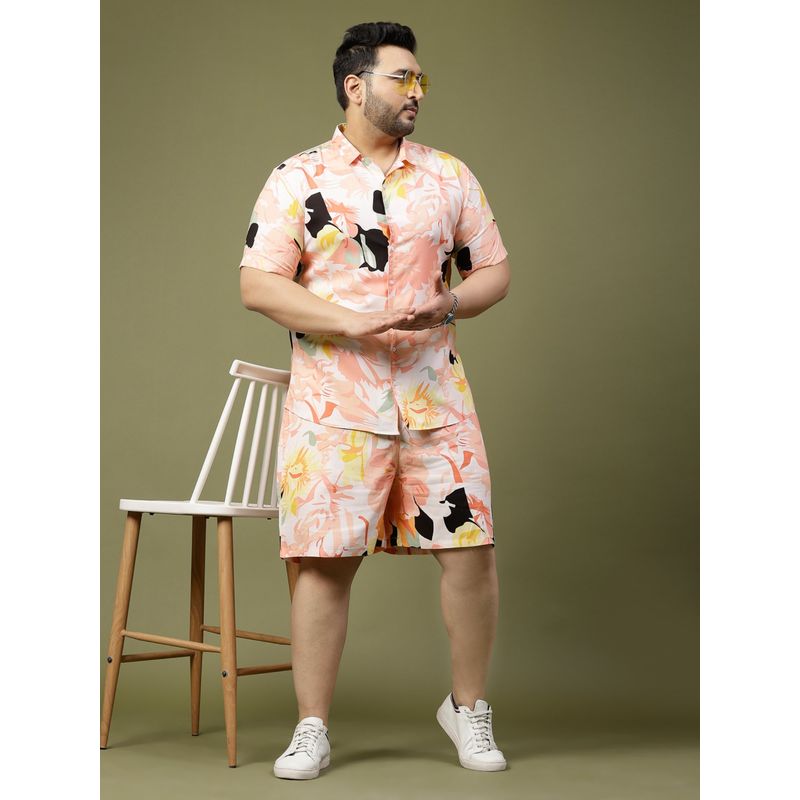 RIGO Men Multi-Color Floral Print Co-Ord (Set of 2) (4XL)